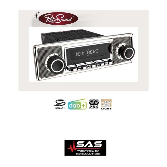 Radio Retro Sound Becker Chrome MOTOR-1DAB Model „MOTOR-1DAB” to podstawowy model z cyfrowym radiem DAB+ RetroSound.